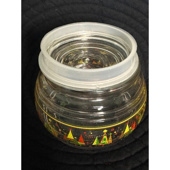 Vintage Kig Clear Glass Christmas Jar With Lid & Festive Tree Design - Picture 8 of 13